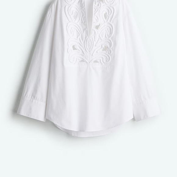 H&M White Embroidered Blouse - Picture 2 of 6